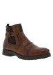 Thumbnail Boots brunes à talon décroché bas avec un zip et un soufflet élastiqué - Image 3