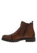 Thumbnail Boots brunes à talon décroché bas avec un zip et un soufflet élastiqué