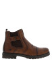 Thumbnail Boots brunes à talon décroché bas avec un zip et un soufflet élastiqué - Image 2