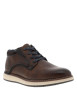 Thumbnail Derbies cognac à talon plat avec des lacets et doublure bleu marine - Image 3