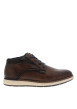 Thumbnail Derbies cognac à talon plat avec des lacets et doublure bleu marine