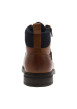 Thumbnail Bottines en cuir cognac à talon décroché bas avec des lacets et un zip latéral - Image 6