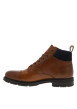 Thumbnail Bottines en cuir cognac à talon décroché bas avec des lacets et un zip latéral - Image 2