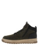 Thumbnail Baskets en cuir kaki à talon plat avec des lacets et un zip latéral - Image 2