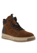 Thumbnail Baskets en cuir noisette à talon plat avec un zip et des lacets ronds - Image 3