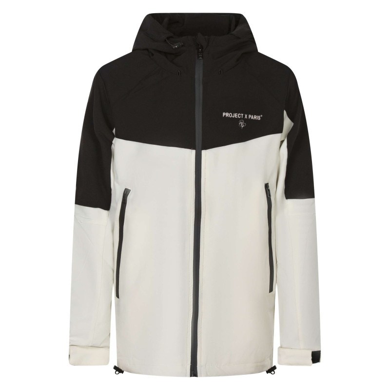 Project X - Blouson écru Bicolore Avec Un Col à Capuche Ajustable Et Une Fermeture Zippée - écru Project X - Blouson écru Bicolore Avec Un Col à Capuche Ajustable Et Une Fermeture Zippée - écru