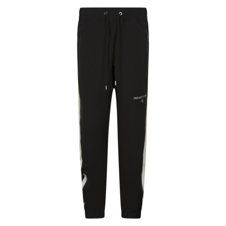 Pantalon jogging noir bicolore avec une taille...