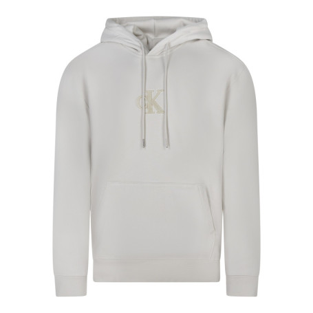 Sweat en coton écru uni à coupe droite avec un...