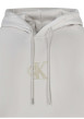 Thumbnail Sweat en coton écru uni à coupe droite avec un logo en relief - Image 3