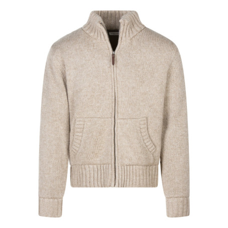 Gilet beige uni avec une coupe ajustée un col...