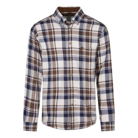 Chemise en coton écrue à carreaux avec une...