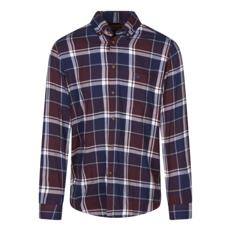 Chemise en coton bordeaux carreaux avec une...