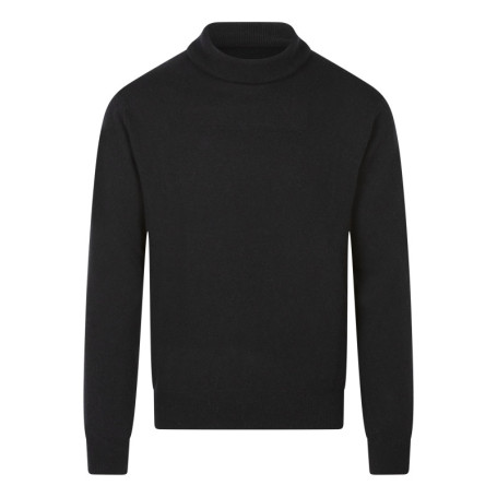 Pull laine cachemire noir uni avec une coupe...
