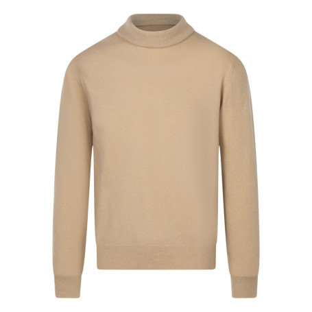Pull laine cachemire camel uni avec une coupe...