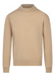 Thumbnail Pull laine cachemire camel uni avec une coupe droite et un col roulé