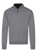 Thumbnail Pull laine cachemire gris uni avec un col camionneur et des manches longues