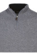 Thumbnail Pull laine cachemire gris uni avec un col camionneur et des manches longues - Image 3