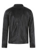 Thumbnail Blouson en cuir de mouton anthracite uni avec une coupe ajustée et un col rond - Image 2