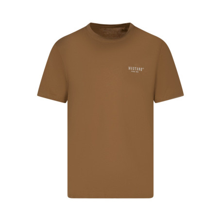 T-shirt en coton camel uni avec une coupe...