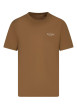 Thumbnail T-shirt en coton camel uni avec une coupe droite et un col rond
