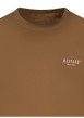 Thumbnail T-shirt en coton camel uni avec une coupe droite et un col rond - Image 3