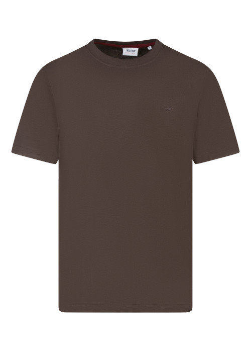 T-shirt Mustang coton avec manches courtes et col rond anthracite