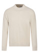 Thumbnail Pull en coton beige uni avec une coupe ajustée et un col montant