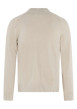 Thumbnail Pull en coton beige uni avec une coupe ajustée et un col montant - Image 2