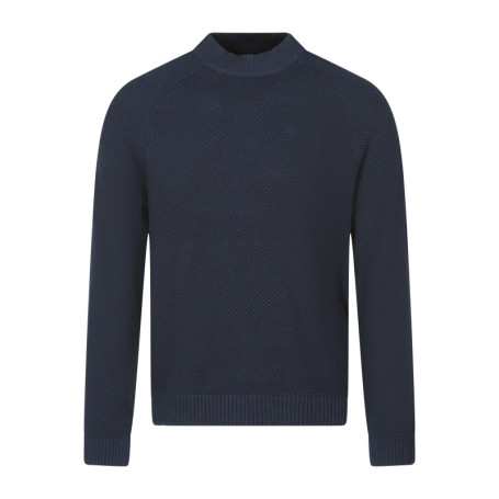 Pull en coton marine uni avec une coupe ajustée...