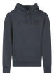 Thumbnail Sweat en coton noir uni avec une coupe droite et un col à capuche