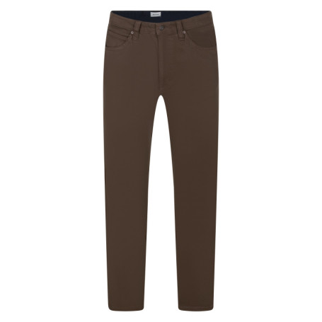 Jean en coton marron avec une coupe unie...