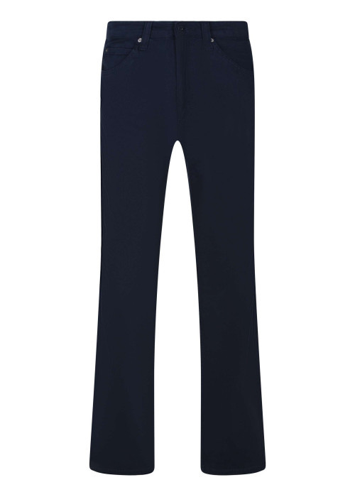 Jean en coton marine avec une coupe unie regular fit et 5 poches