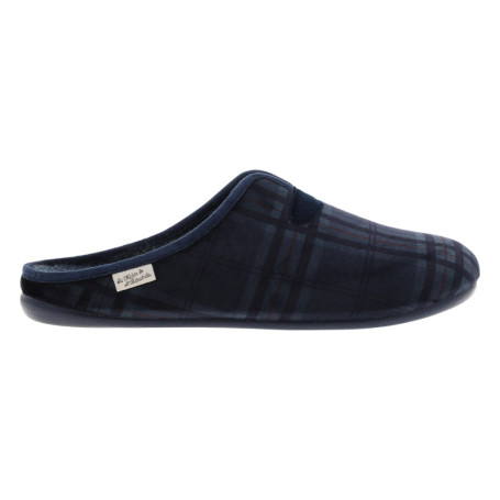 Mules bleues marine avec un talon plat et...