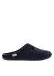 Thumbnail Mules bleues marine avec un talon plat et imprimé à carreaux