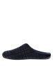 Thumbnail Mules bleues marine avec un talon plat et imprimé à carreaux - Image 2