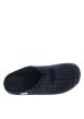 Thumbnail Mules bleues marine avec un talon plat et imprimé à carreaux - Image 4