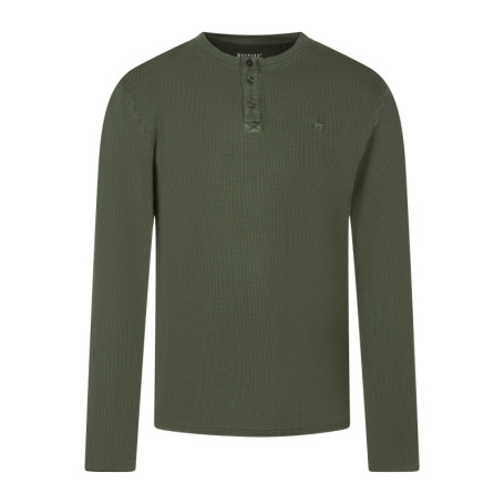 T-shirt en coton kaki uni avec une coupe droite...