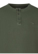 Thumbnail T-shirt en coton kaki uni avec une coupe droite et un col tunisien - Image 3