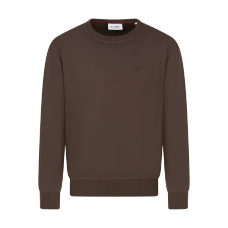 Sweat en coton marron uni avec une coupe droite...