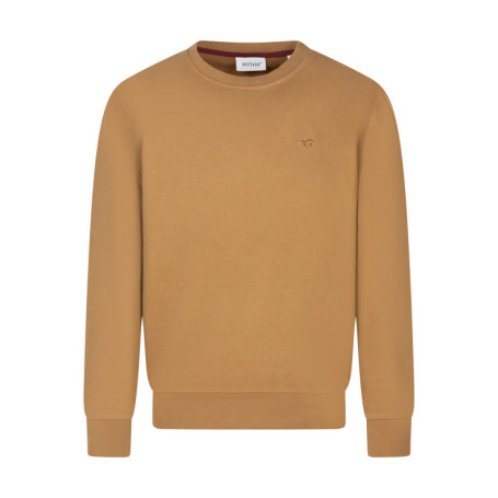 Sweat en coton camel uni avec une coupe droite...