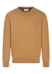 Thumbnail Sweat en coton camel uni avec une coupe droite et un col rond