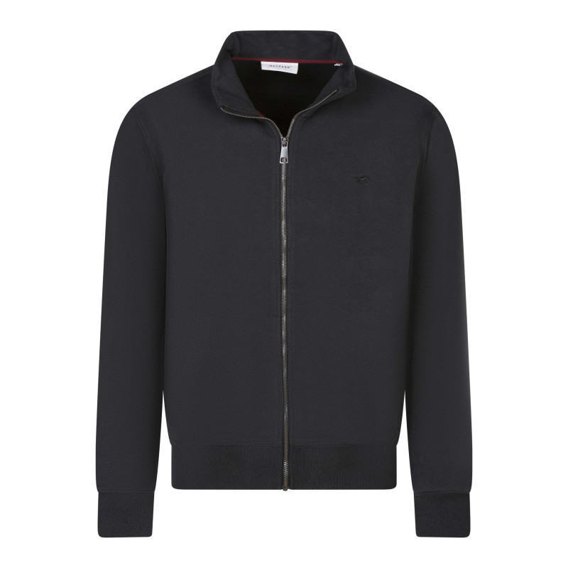 Mustang - Sweat Zippé En Coton Noir Uni Avec Une Coupe Droite Et Une Fermeture Zippée - Noir