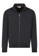 Thumbnail Sweat zippé en coton noir uni avec une coupe droite et une fermeture zippée