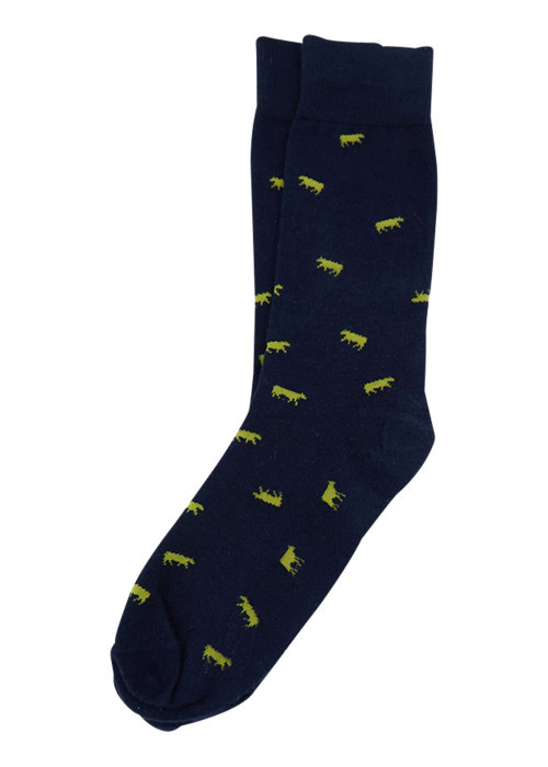 Chaussettes en coton biologique marine pourvues d'une coupe mi-haute