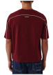Thumbnail T-shirt en coton bordeaux uni avec une coupe cropped et un col rond - Image 2