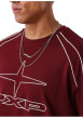 Thumbnail T-shirt en coton bordeaux uni avec une coupe cropped et un col rond - Image 3