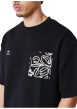 Thumbnail T-shirt noir uni avec une coupe ajustée un col rond et des manches courtes - Image 3