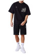 Thumbnail T-shirt noir uni avec une coupe ajustée un col rond et des manches courtes - Image 5