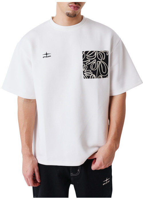 T-shirt blanc uni avec une coupe ajustée un col...