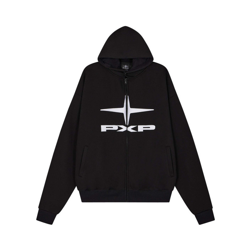 Project X - Sweat Zippé Noir Uni Avec Une Coupe Ajustée Et Une Fermeture Zippée - Noir